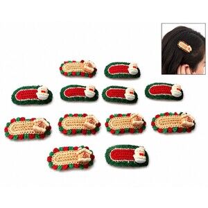 Set of 10 Christmas Hair Clips Snowman & Gingerbread House Holiday cute gift